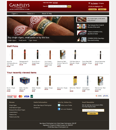 Click here to visit the NEW Gauntleys Cigar and Tobacco website