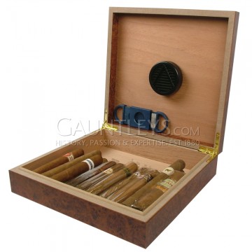 Gauntleys Mixed Cigar Sampler Packs Party Humidor (Cherry Finish) - Pack of 25