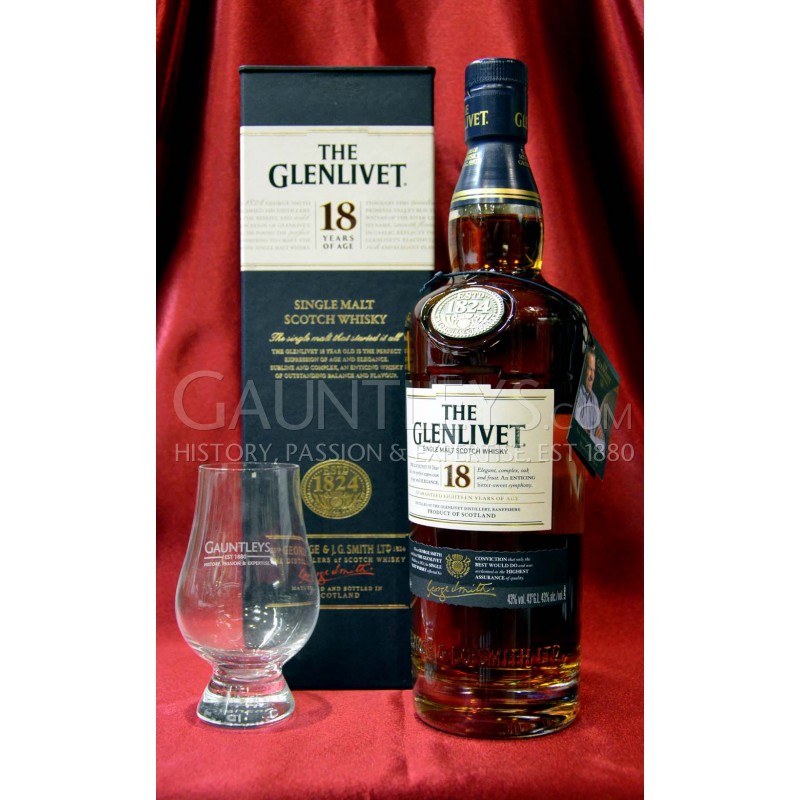 The Glenlivet 18 year old 43 Single Malt Whisky In Stock at Gauntleys